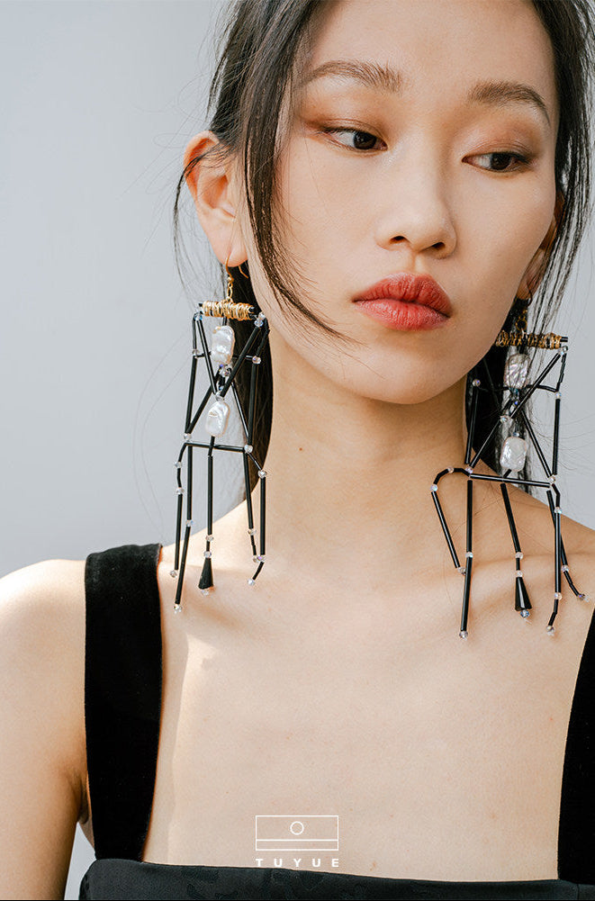 TUYUE sense swaying beaded handmade earrings - LEGEND.