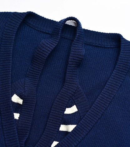 YES BY YESIR fake two-piece striped wool knitted sweater - GRANT.