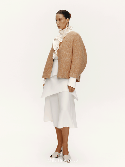 ATELIER MISS LU sleeve sheep wool-blend knitted jacket - SHUDDER