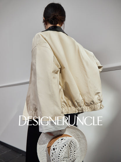 DGU Beige jacket light luxury design sense retro trend niche casual top - TSWR.