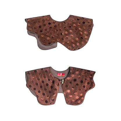 TUYUE Brown polka dot linen decoration cloud shoulder - FELIX.