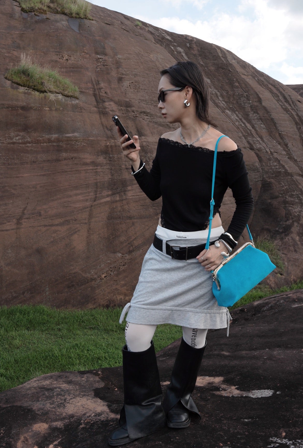 IUBALLET Star Rail Buckle New Mouth Gold Bag - DISTRESS.