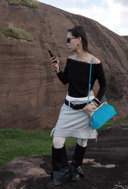 IUBALLET Star Rail Buckle New Mouth Gold Bag - DISTRESS.