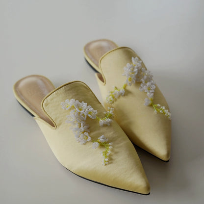 B-FEI Spring and summer beaded semi-toe slippers-MUSAS.