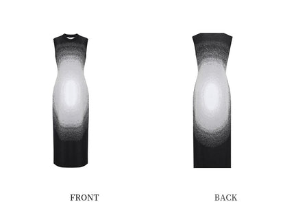 ZHUCHONGYUN Round Opening Jacquard Close-up Sleeveless Dress-GIN.
