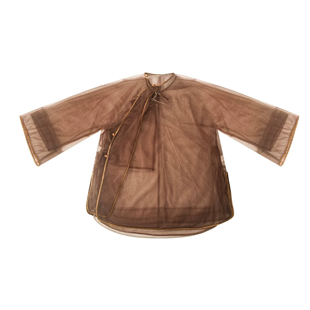 TUYUE Tulle Loungewear Brown Jacket - WAYNE.