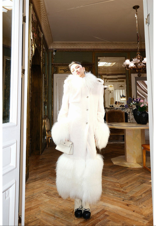 MEI SANGUAN Beige Wool Collar Statement Jacket - JOSHUA