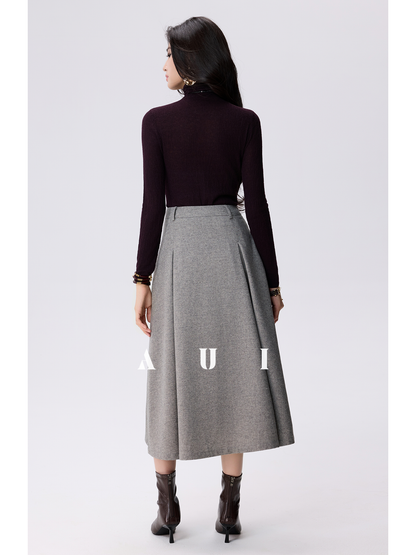 AUI Sheep Wool Black Turtleneck Sweater Slim Knit Base Jacket -  Su-Ho.