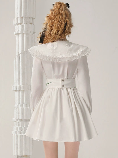 CHECOCRE Elegant Embroidered Sequins Contrast Waist Princess Dress - INVADE