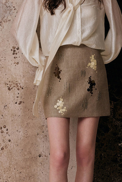 M essential Enchanting Exotic  Resort Linen Vest Chiffon Shirt-AMIRELLE.