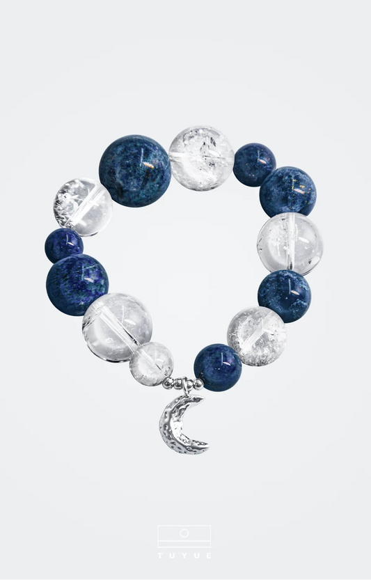 TUYUE natural hidden crystal + lapis lazuli niche design crystal bracelet- DARWIN