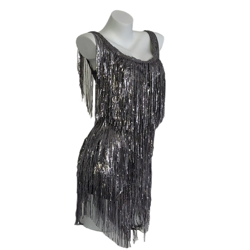 DOLLY Luxury U-Neck Star Light Tassel Sleeveless Backless Short Party Dress-PHEOBE