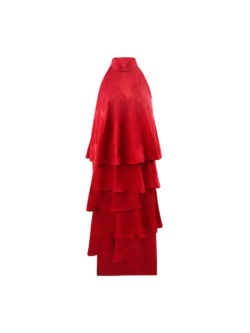 HECO acetate layers sleeveless halterneck dress Women - PRAISES