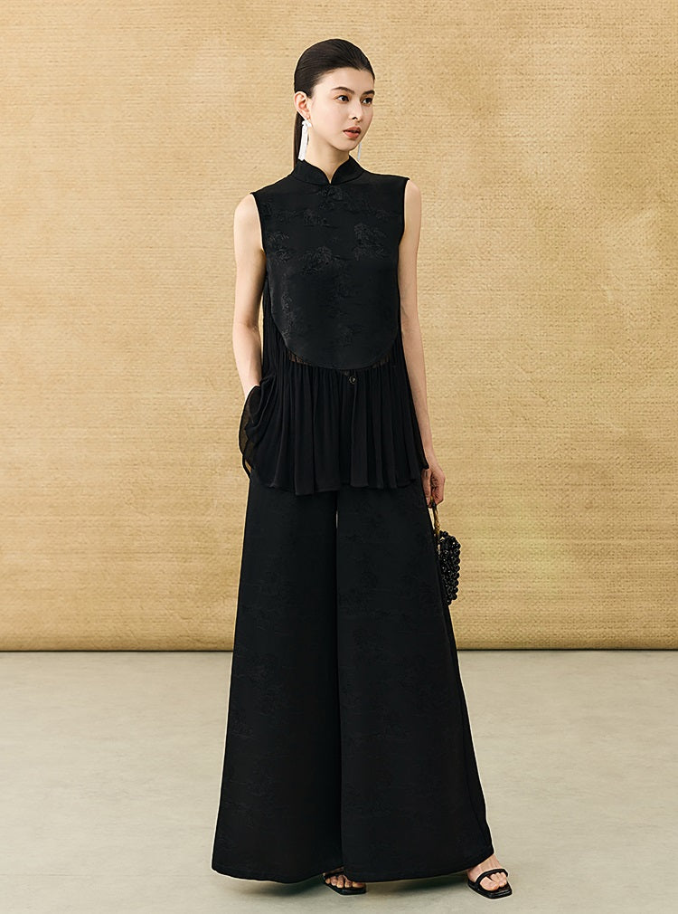 HECO New Chinese Acetate Jacquard Mesh Stitching T-Shirt - ANGEL.