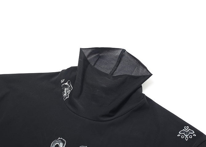 ZHUCHONGYUN black high-neck long sleeve top-HATAKE.