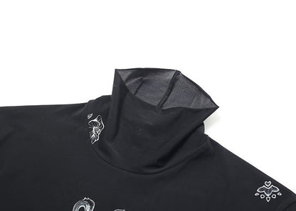 ZHUCHONGYUN black high-neck long sleeve top-HATAKE.