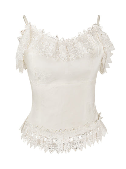 HECO Chinese High-end Acetate Lace Splicing Camisole - ZEPH.