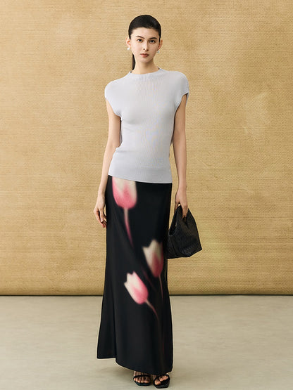 HECO Chinese comfortable neck sleeveless knitted T-shirt - QUEEN.