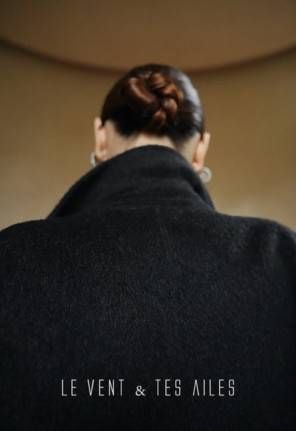 LE VENT&TES AILES luxury wool reversible ostrich feather blazer coat-MAVS.