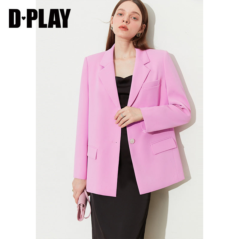 DPLAY fall New elegant feminine pink Loose Blazer - Imogen