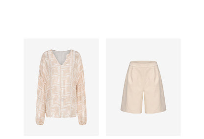 ATELIER MISS LU print mulberry silk irregular top - MARK