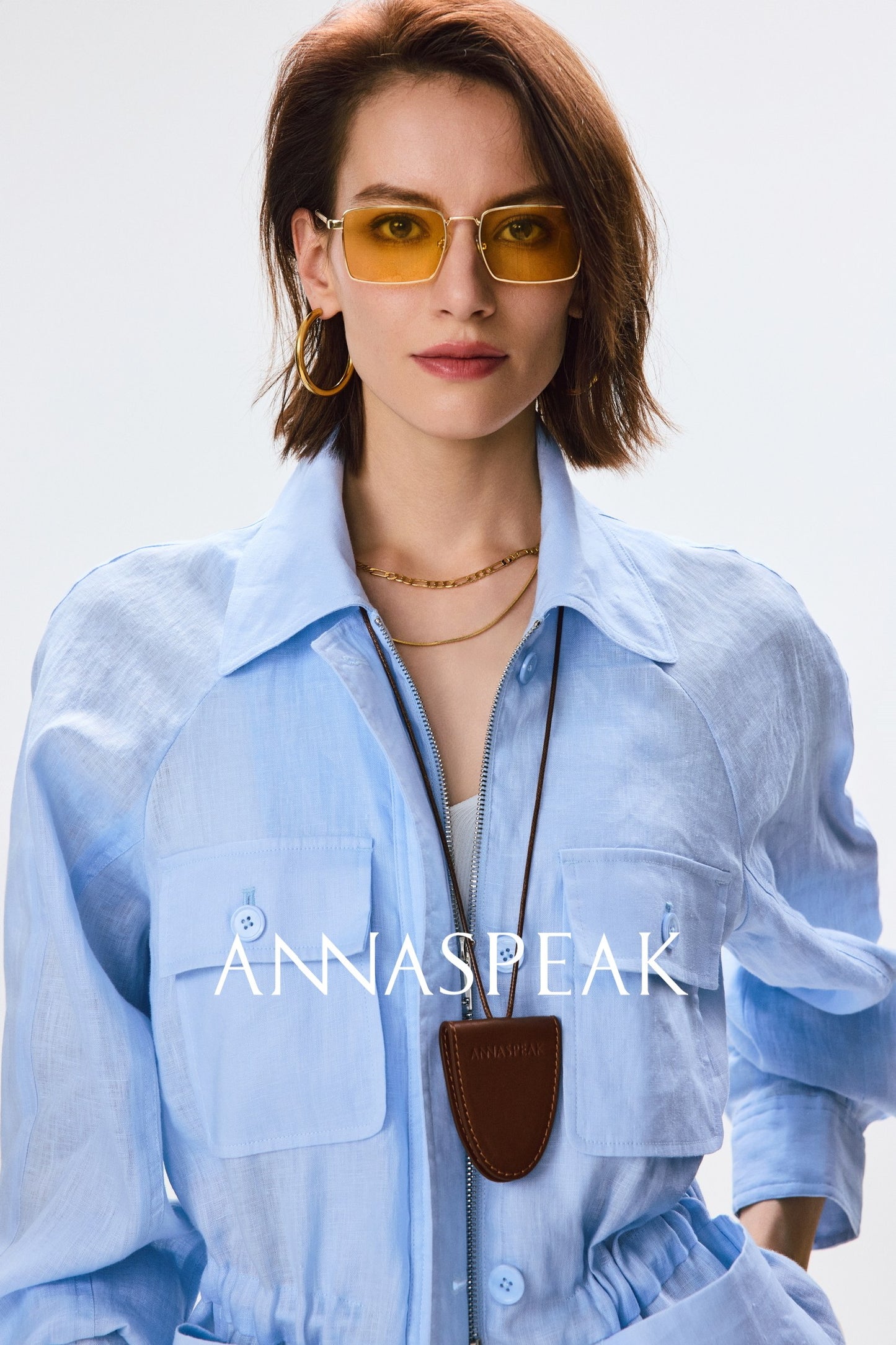 ANNASPEAK  linen light drawstring shunting jacket-SAYE.