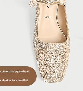 Pjjuu  Champagne Gold wedding bridal Mary Jane pumps  - Vienna