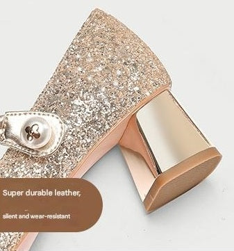 Pjjuu  Champagne Gold wedding bridal Mary Jane pumps  - Vienna