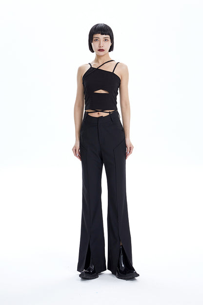 TINY IN Detachable Sleeve Women's Short Cut-out Top -YOYO