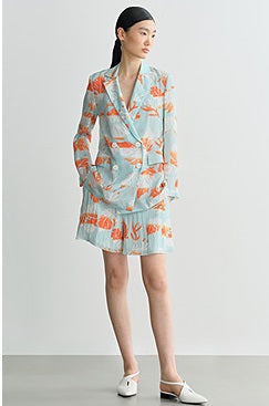 COMME MOI Lv Yan designer summer women's fashion casual print double-breasted suit - EMMA.
