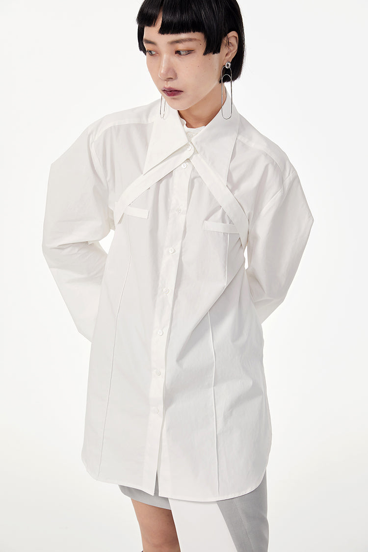 TINY IN double-collar design silhouette 3d green Shirt-JOJO