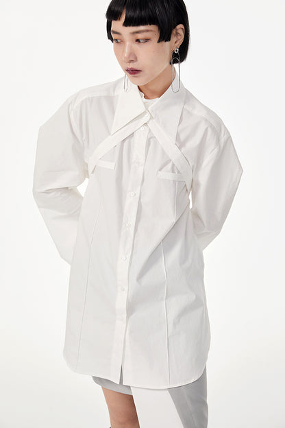 TINY IN double-collar design silhouette 3d green Shirt-JOJO