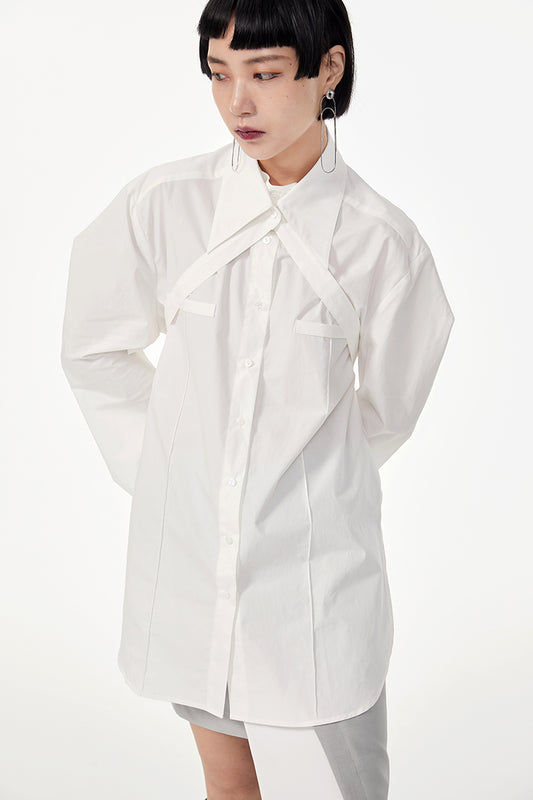 TINY IN double-collar design silhouette 3d green Shirt-JOJO