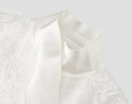 COMME MOI Lv Yan designer spring unique jacquard luxury A-type mid-sleeved trench coat - ARIA.