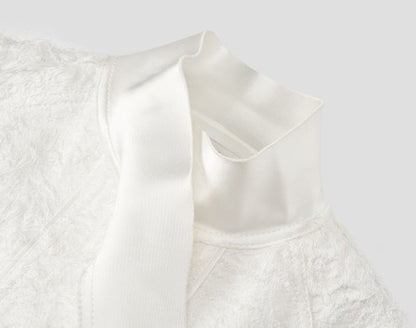 COMME MOI Lv Yan designer spring unique jacquard luxury A-type mid-sleeved trench coat - ARIA.