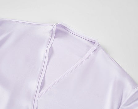COMME MOI  Double-Sided Satin Lace-up Purple Straight top - NORA.