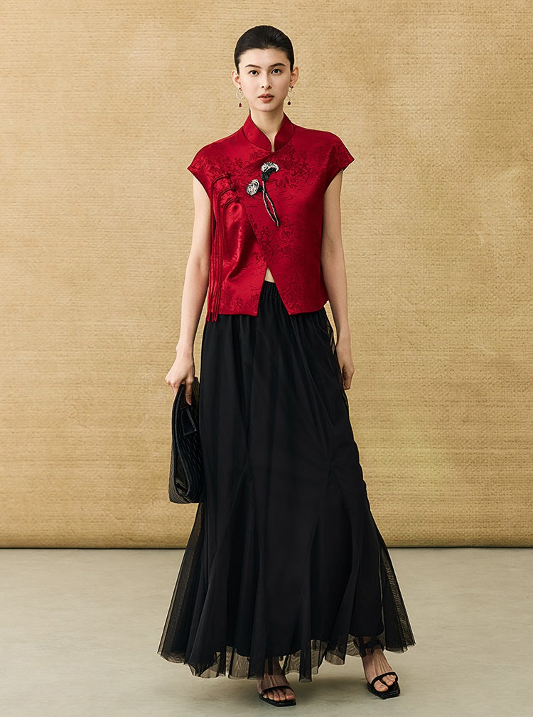 HECO Chinese style simple large elegant and flowing skirt - ELITE.