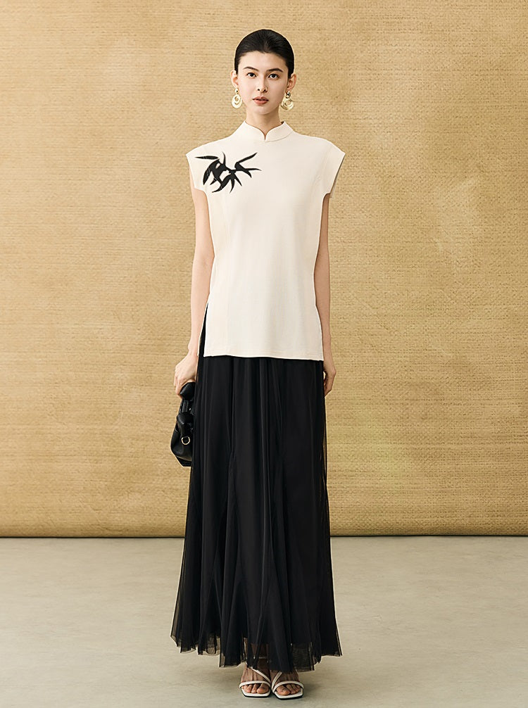 HECO Chinese Bamboo Leaf Print Short Sleeve T-Shirt - CHASE.