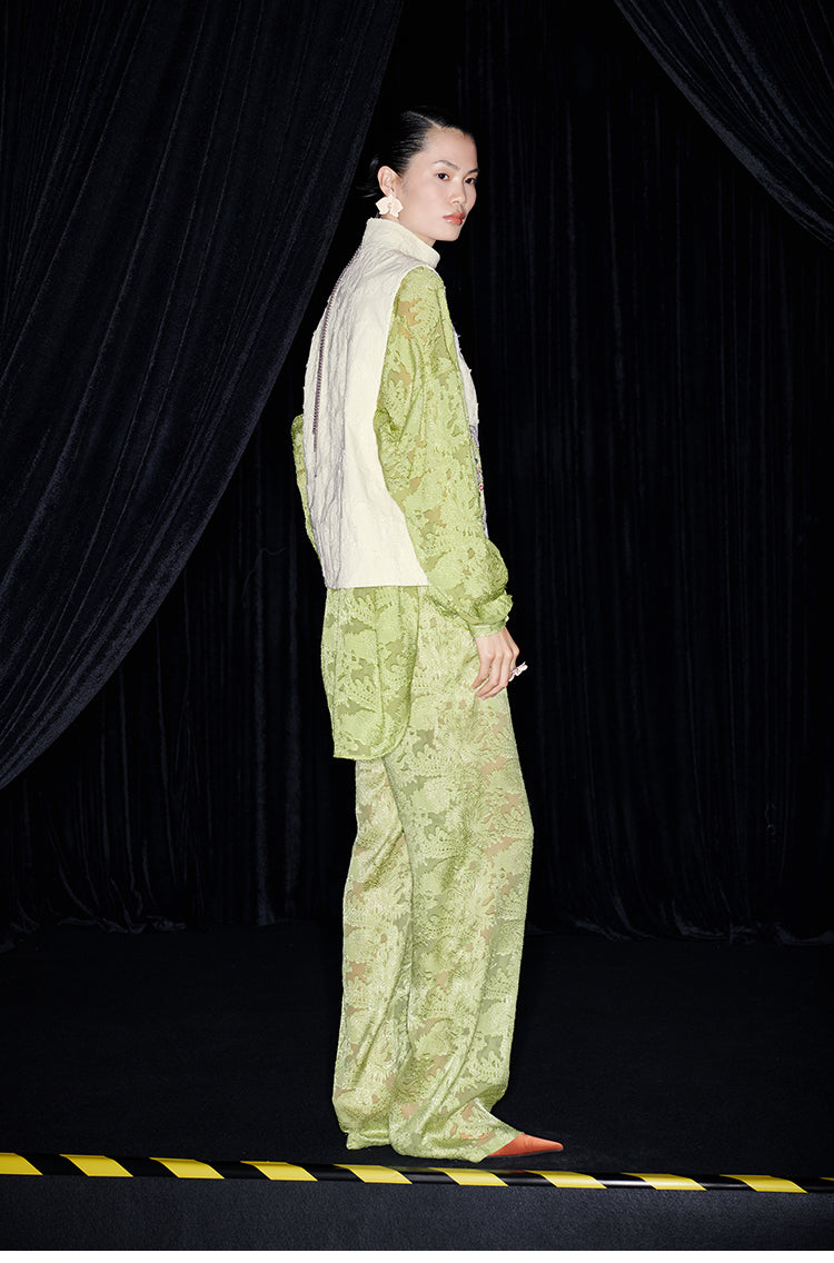 M essential Mackay designer lace embroidered stand-up collar waistcoat top pants set -  Tloe