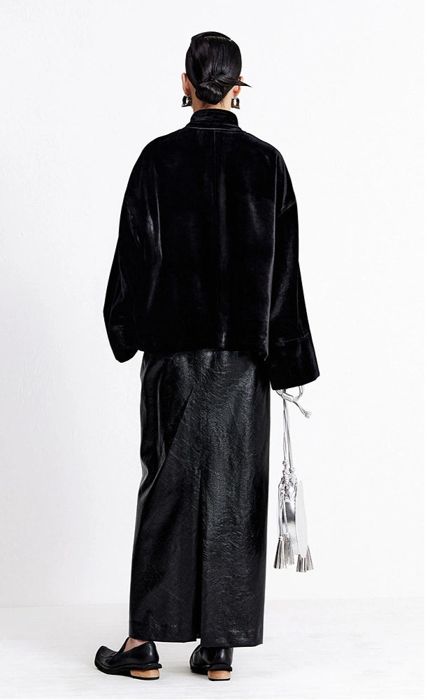ZHUCHONGYUN black long sleeve velvet jacket-KILO.