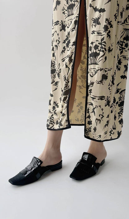 B-FEI niche French semi-slippers toe mules-JISUNG.