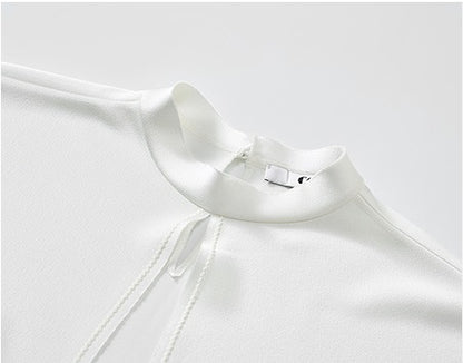 COMME MOI Lv Yan designer summer new women's small stand collar white cape top - DAISY.