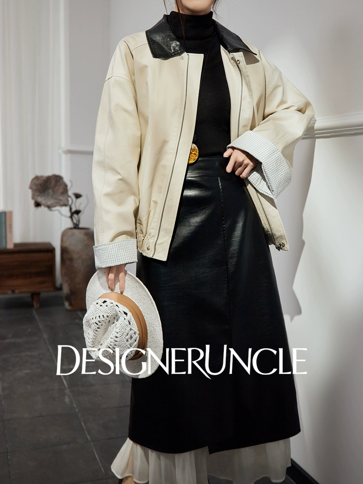 DGU Beige jacket light luxury design sense retro trend niche casual top - TSWR.