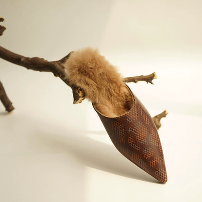 B-FEI pointed toe fur shoes-MARU.