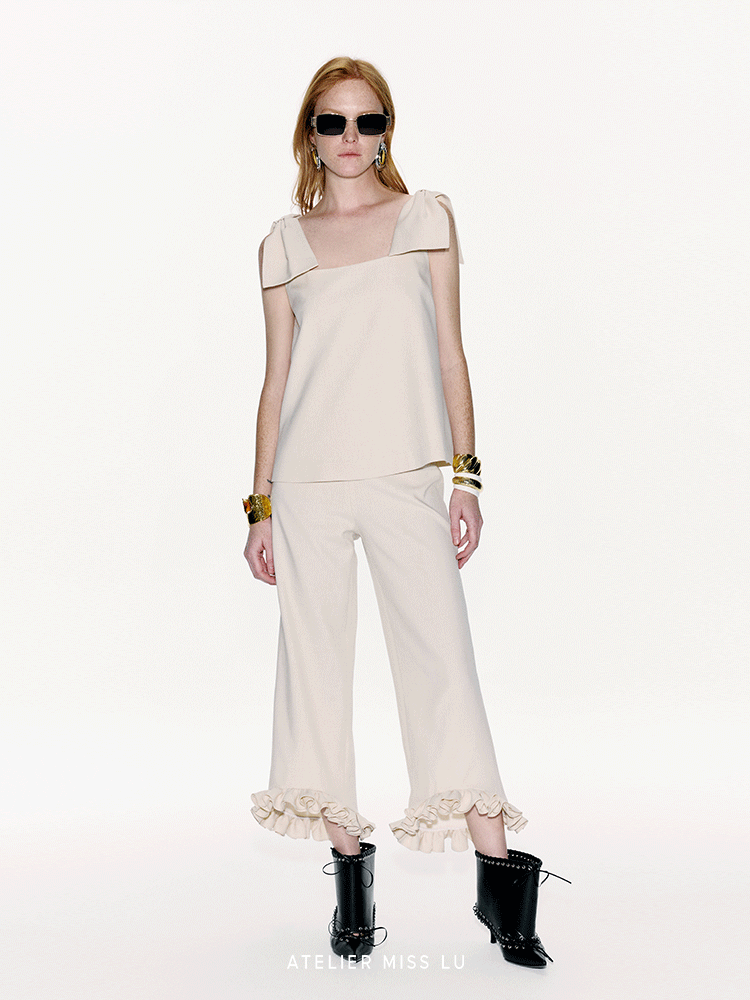 ATELIER MISS LU Styling Bow Design A-Line Top - NERVE.