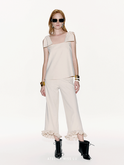 ATELIER MISS LU Styling Bow Design A-Line Top - NERVE.