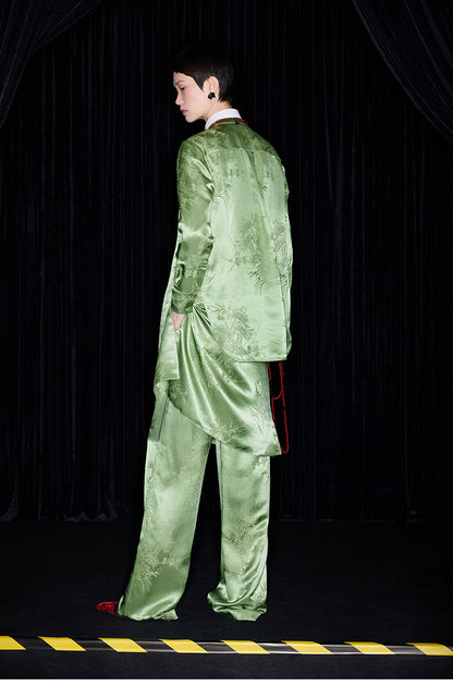 M essential Mackay luxury Jacquard stand-up collar shirt skirt pant set - eleven