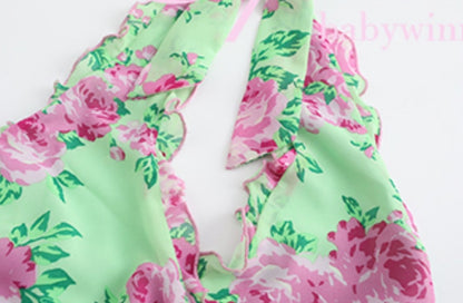 Le Palais Vintage is a silk wrap halter neck dress-GEE