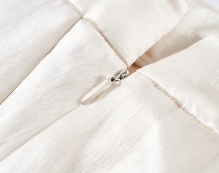 COMME MOI summer acetate texture commuter wide-leg pants - NAVY.