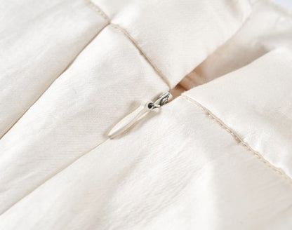 COMME MOI summer acetate texture commuter wide-leg pants - NAVY.